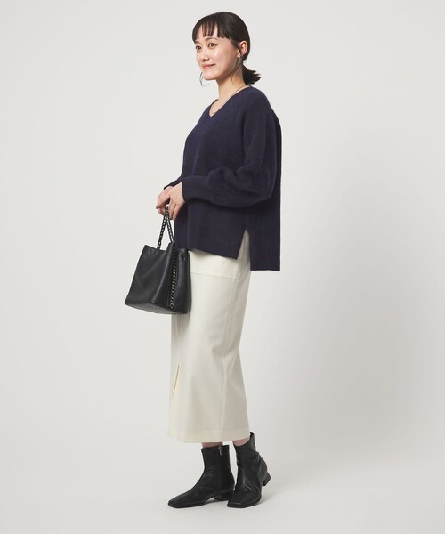 FOXブレンド フォルム Vネック ニット プルオーバー（ニット/セーター