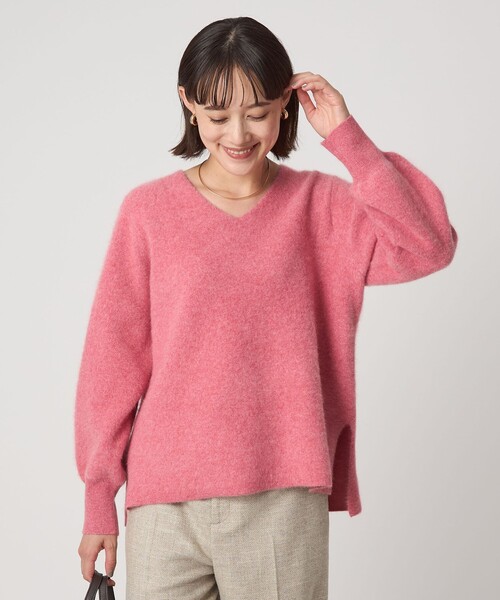 セール】FOXブレンド フォルム Vネック ニット プルオーバー（ニット