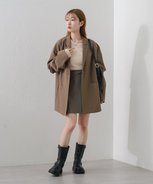 セール】【裏地あり/デザイン袖/チェック&無地】デザインオーバー