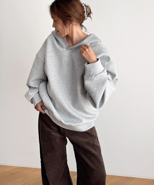 choice_cnl/SEIRTAND　リブニットフーディースウェットプルオーバー