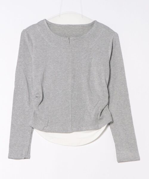 Lace Ladies（レースレディース）の「クルーネック ハーフジップ 長袖 カット プルオーバー（Tシャツ/カットソー・レディース・ブラック/ライトグレー/ホワイト/ダークグレー・FREE）」の20枚目の写真