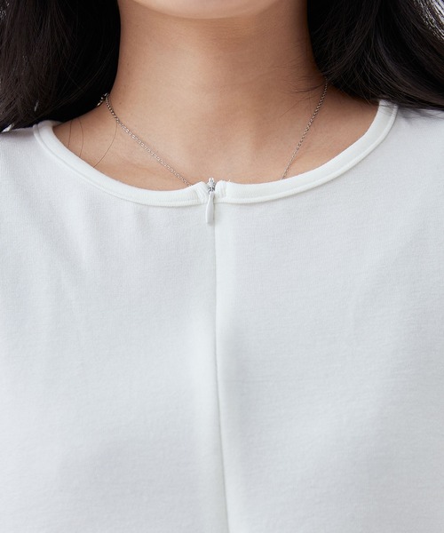 Lace Ladies（レースレディース）の「クルーネック ハーフジップ 長袖 カット プルオーバー（Tシャツ/カットソー・レディース・ブラック/ライトグレー/ホワイト/ダークグレー・FREE）」の9枚目の写真