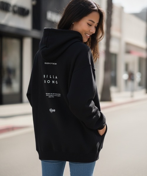 BILLABONG(ビラボン)の「【BILLABONG/ビラボン】24AW BIG LOOSE PARKA/バックプリントプルオーバーパーカー(パーカー・レディース・ブルー/ブラック/ホワイト・MEDIUM)」の1枚目の写真