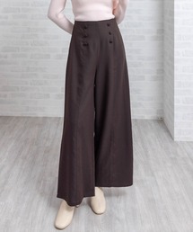 clear | 【低身長用サイズ有】クルミボタンハイウエストワイドパンツ[オフィスカジュアル 着回し抜群 大人]≪AW新作≫(その他パンツ)
