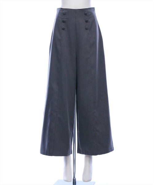 CLEAR BASIC（クリアベーシック）の「【低身長用サイズ有】クルミボタンハイウエストワイドパンツ[オフィスカジュアル 着回し抜群 大人]（その他パンツ・レディース・チャコールグレー/ベージュ/ブラウン・PF/F）」の13枚目の写真