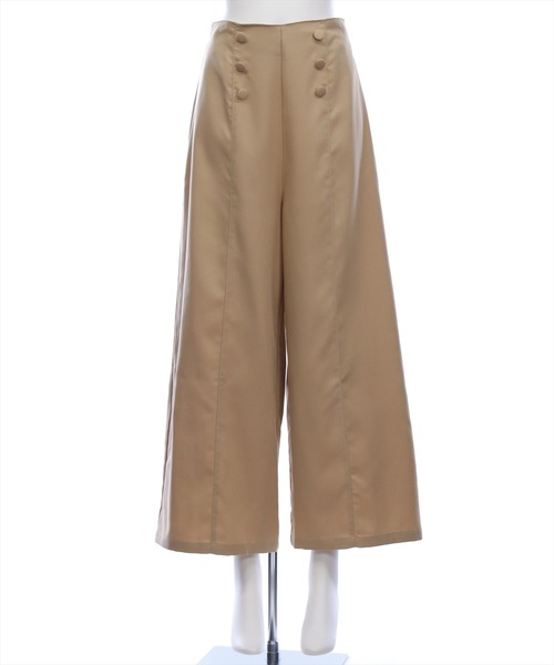 CLEAR BASIC（クリアベーシック）の「【低身長用サイズ有】クルミボタンハイウエストワイドパンツ[オフィスカジュアル 着回し抜群 大人]（その他パンツ・レディース・チャコールグレー/ベージュ/ブラウン・PF/F）」の19枚目の写真