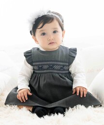 fillot de bebe reduction（フィヨデュベベルダクティオン）の「無地スモッキングジャンパースカート(70~90cm)（その他ベビーウェア・キッズ）」