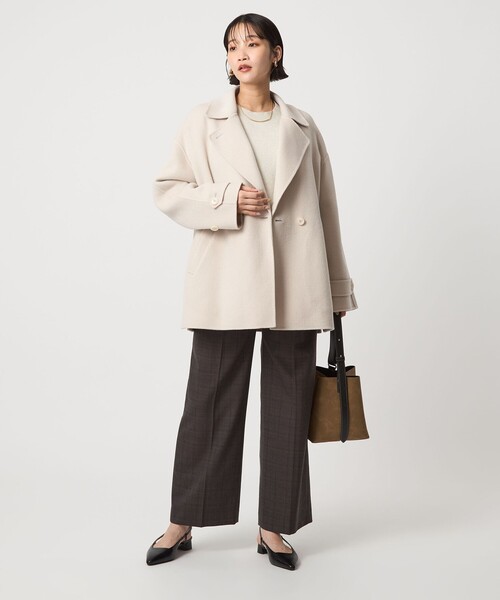 green label relaxing（グリーンレーベルリラクシング）の「［size SHORTあり］リバー テーラード ミドルコート（その他アウター・レディース・ナチュラル/ブラック/その他1・SHORT/FREE）」の14枚目の写真