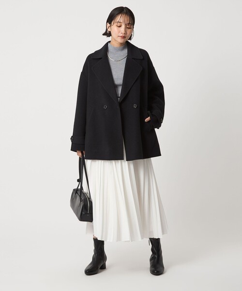 green label relaxing（グリーンレーベルリラクシング）の「［size SHORTあり］リバー テーラード ミドルコート（その他アウター・レディース・ナチュラル/ブラック/その他1・SHORT/FREE）」の18枚目の写真