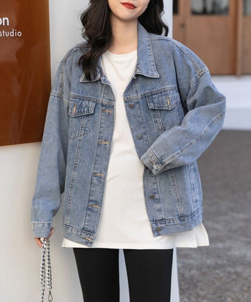gossip!ロサンゼルス(ゴシップロサンゼルス)の「ナチュラル デニムジャケット(デニムジャケット・レディース・ブルー・S/L/M)」の2枚目の写真