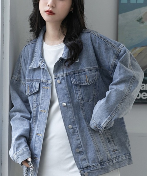 gossip!ロサンゼルス(ゴシップロサンゼルス)の「ナチュラル デニムジャケット(デニムジャケット・レディース・ブルー・S/L/M)」の5枚目の写真