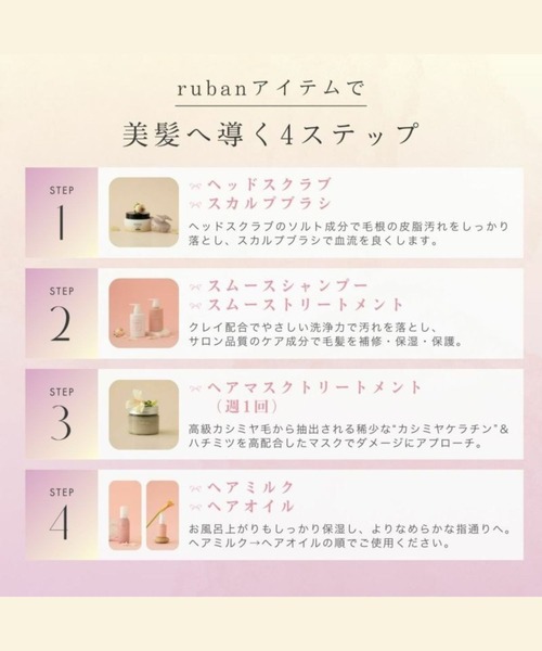 ruban de chouchou(リュバンデシュシュ)の「スムーストリートメント詰め替え(コンディショナー・レディース・その他・FREE)」の6枚目の写真