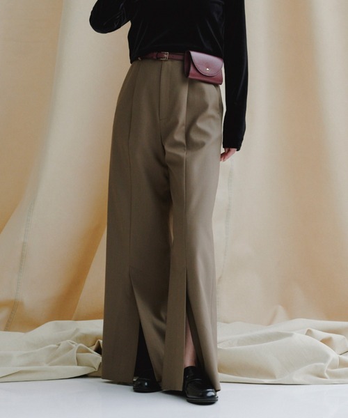 セール】センタースリットストレートパンツ（スラックス）｜anuans（ア