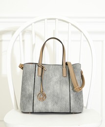 Qu'est-ce Que Le “Design”?（ケスクルデザイン）の「【Qu’est-ce Que Le “Design”?/ケスクルデザイン】 編み込み風エンボス 2wayトートバッグ（トートバッグ）」