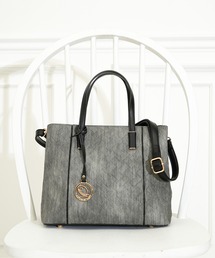 Qu'est-ce Que Le “Design”?（ケスクルデザイン）の「【Qu’est-ce Que Le “Design”?/ケスクルデザイン】 編み込み風エンボス 2wayトートバッグ（トートバッグ）」