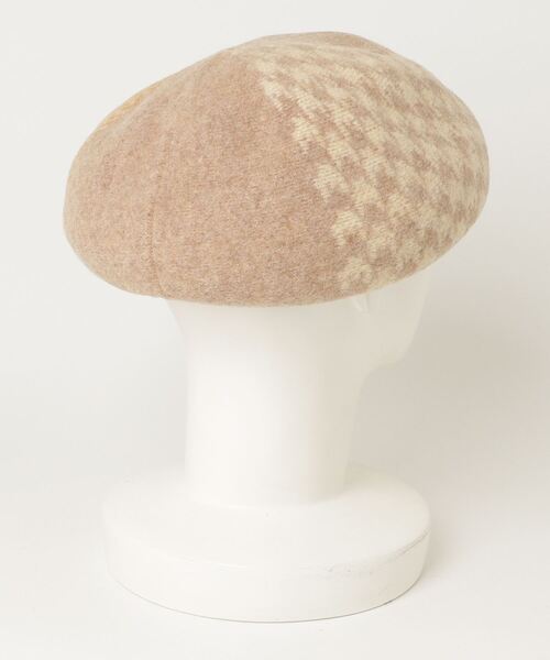セール】パッチワーク風 縮絨ニットベレー（ハンチング/ベレー帽
