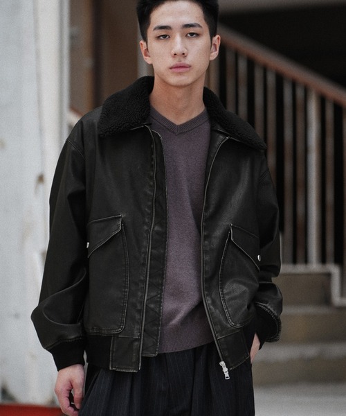 DETACHABLE BOA ARTIFICIAL GRAIN FLIGHT BLOUSON（ブルゾン