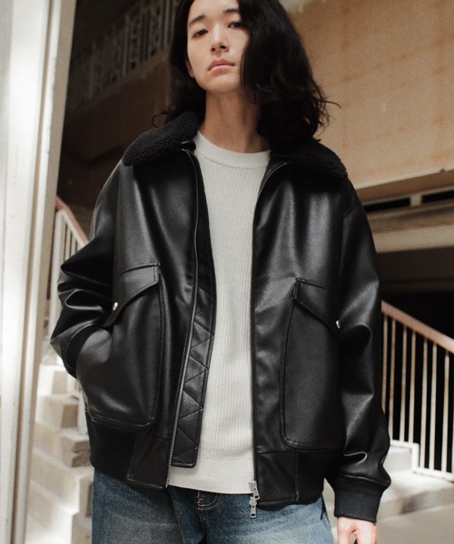 WYM LIDNM(EB oC h)DETACHABLE BOA ARTIFICIAL GRAIN FLIGHT BLOUSON(u])
