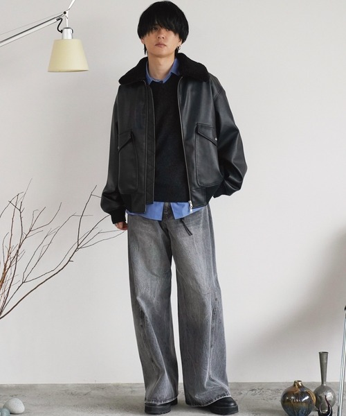 ジャケット・アウター DETACHABLE BOA ARTIFICIAL GRAIN FLIGHT DETACHABLE BOA ARTIFICIAL GRAIN FLIGHT BLOUSON（ブルゾン