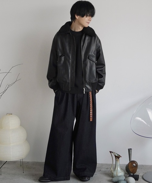 DETACHABLE BOA ARTIFICIAL GRAIN FLIGHT BLOUSON（ブルゾン