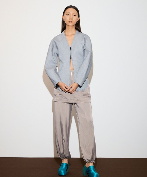 THINGS THAT MATTER（シングス ザット マター）の「FIBRIL SATIN PANTS WITH SKIRT / フィブリルサテンパンツウィズスカート（その他パンツ・レディース・パープル/グレー/チャコールグレー・1/2）」の11枚目の写真