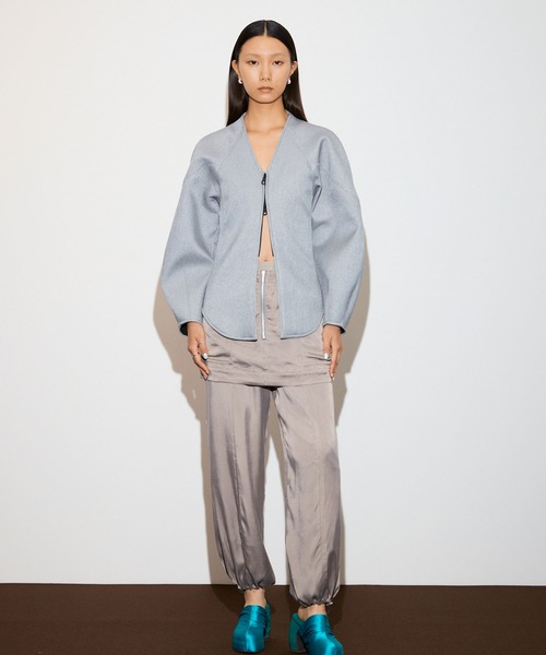 THINGS THAT MATTER（シングス ザット マター）の「FIBRIL SATIN PANTS WITH SKIRT / フィブリルサテンパンツウィズスカート（その他パンツ・レディース・パープル/グレー/チャコールグレー・1/2）」の12枚目の写真