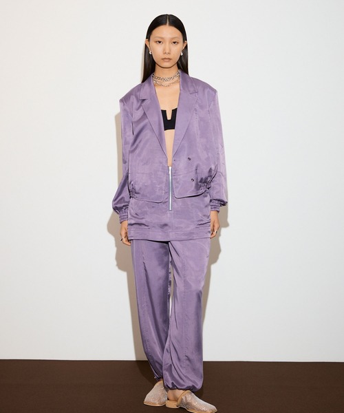 THINGS THAT MATTER（シングス ザット マター）の「FIBRIL SATIN PANTS WITH SKIRT / フィブリルサテンパンツウィズスカート（その他パンツ・レディース・パープル/グレー/チャコールグレー・1/2）」の13枚目の写真