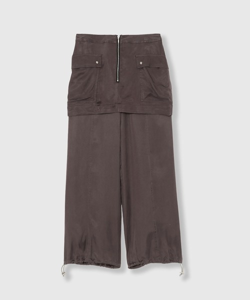 THINGS THAT MATTER（シングス ザット マター）の「FIBRIL SATIN PANTS WITH SKIRT / フィブリルサテンパンツウィズスカート（その他パンツ・レディース・パープル/グレー/チャコールグレー・1/2）」の14枚目の写真