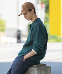 FREAK'S STORE（フリークスストア）の「スウェットライク ポロカラーニット 裏配色デザイン（ニット/セーター）」