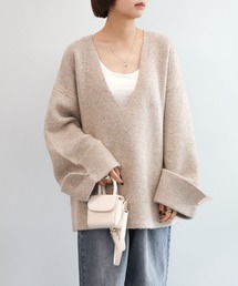 aimoha | ローゲージヤクタッチワイドスリーブニット (AW)(ニット/セーター)