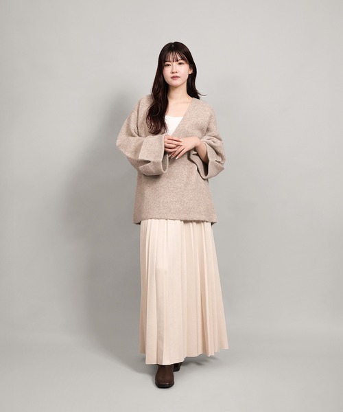 aimoha（アイモハ）の「ローゲージヤクタッチワイドスリーブニット (AW)（ニット/セーター・レディース・ブラック/チャコールグレー/ブラウン/ベージュ・FREE）」の13枚目の写真