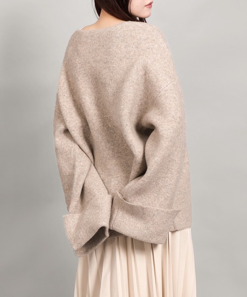 aimoha（アイモハ）の「ローゲージヤクタッチワイドスリーブニット (AW)（ニット/セーター・レディース・ブラック/チャコールグレー/ブラウン/ベージュ・FREE）」の20枚目の写真