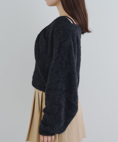 continuer de NICE CLAUP(コンティニューデナイスクラップ)の「リボン+キャミセットニット(ニット/セーター・レディース・オフホワイト/ブルー/ブラウン/ピンク/ブラック・FREE)」の9枚目の写真