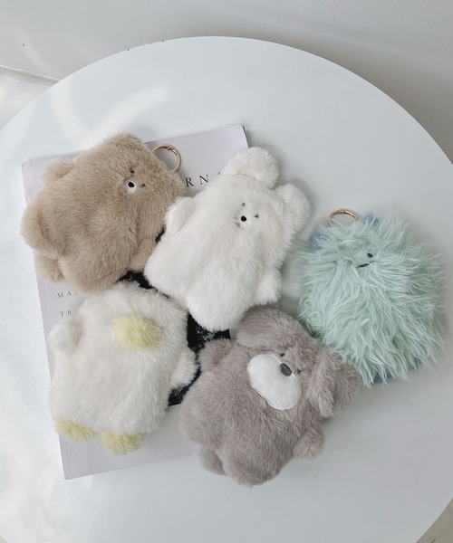 AS KNOW AS plus（アズノゥアズプラス）の「♪スフレアニマルキーリング付きミニポーチ（キーケース/キーアクセサリー・レディース・ホワイト系/ブラウン系/グレー系/ホワイト系その他/グリーン系・FREE）」の13枚目の写真