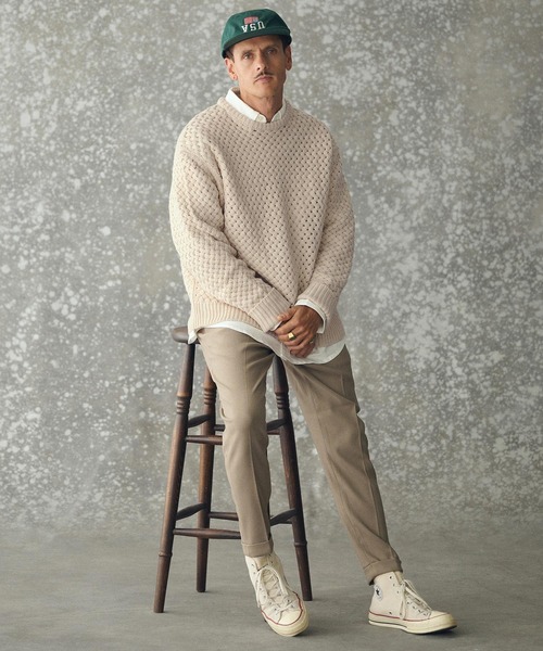 THEOREM(セオレム)の「mn3192- Basket-weave CN Sweater バスケットセーター(TRM25-T045A)(ニット/セーター・メンズ・グレー/アイボリー/ネイビー・M/L/XL)」の10枚目の写真