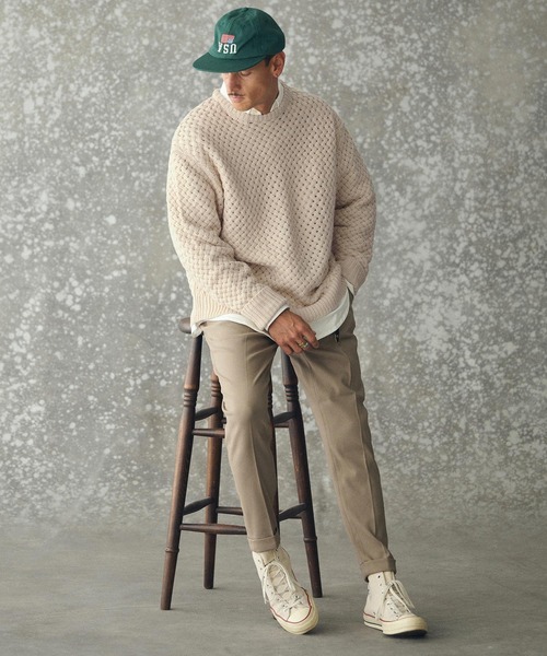 THEOREM(セオレム)の「mn3192- Basket-weave CN Sweater バスケットセーター(TRM25-T045A)(ニット/セーター・メンズ・グレー/アイボリー/ネイビー・M/L/XL)」の12枚目の写真