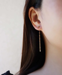 saran jewelry/2way ミディアム デザイン チェーン ピアス/アレルギー対応
