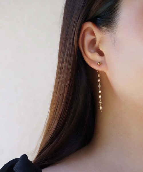 CERCA(チェルカ)の「saran jewelry/2way ミディアム デザイン チェーン ピアス/アレルギー対応(ピアス(両耳用)・レディース・シルバー/ゴールド・FREE)」の4枚目の写真