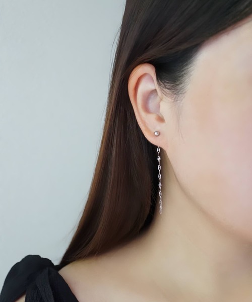CERCA(チェルカ)の「saran jewelry/2way ミディアム デザイン チェーン ピアス/アレルギー対応(ピアス(両耳用)・レディース・シルバー/ゴールド・FREE)」の5枚目の写真