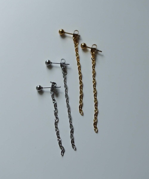 CERCA(チェルカ)の「saran jewelry/2way ミディアム デザイン チェーン ピアス/アレルギー対応(ピアス(両耳用)・レディース・シルバー/ゴールド・FREE)」の6枚目の写真