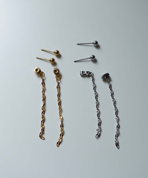 CERCA(チェルカ)の「saran jewelry/2way ミディアム デザイン チェーン ピアス/アレルギー対応(ピアス(両耳用)・レディース・シルバー/ゴールド・FREE)」の7枚目の写真