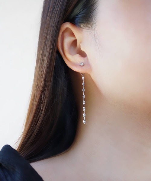 CERCA(チェルカ)の「saran jewelry/2way ミディアム デザイン チェーン ピアス/アレルギー対応(ピアス(両耳用)・レディース・シルバー/ゴールド・FREE)」の12枚目の写真