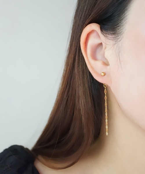CERCA(チェルカ)の「saran jewelry/2way ミディアム デザイン チェーン ピアス/アレルギー対応(ピアス(両耳用)・レディース・シルバー/ゴールド・FREE)」の13枚目の写真