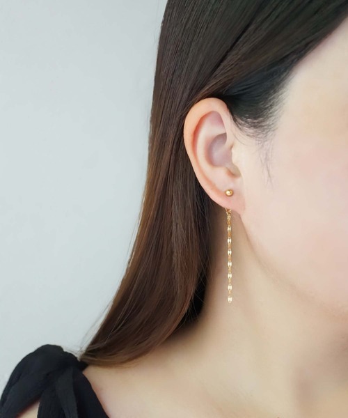 CERCA(チェルカ)の「saran jewelry/2way ミディアム デザイン チェーン ピアス/アレルギー対応(ピアス(両耳用)・レディース・シルバー/ゴールド・FREE)」の15枚目の写真