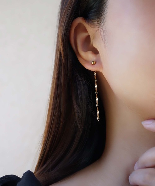 CERCA(チェルカ)の「saran jewelry/2way ミディアム デザイン チェーン ピアス/アレルギー対応(ピアス(両耳用)・レディース・シルバー/ゴールド・FREE)」の17枚目の写真