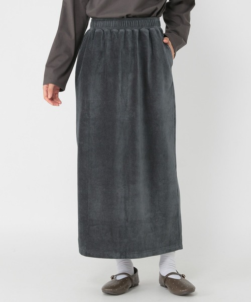 studio CLIP（スタディオクリップ）の「ストレッチコールIラインスカート[トールサイズあり]（スカート・レディース・ブラウン/チャコール・FREE/TF）」の8枚目の写真
