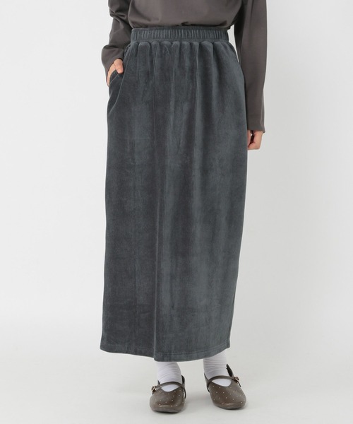 studio CLIP（スタディオクリップ）の「ストレッチコールIラインスカート[トールサイズあり]（スカート・レディース・ブラウン/チャコール・FREE/TF）」の9枚目の写真