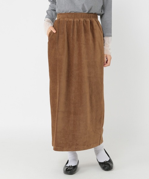 studio CLIP（スタディオクリップ）の「ストレッチコールIラインスカート[トールサイズあり]（スカート・レディース・ブラウン/チャコール・FREE/TF）」の14枚目の写真