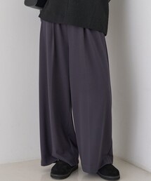 【人気追加】ストレッチダンボールタックワイドパンツ