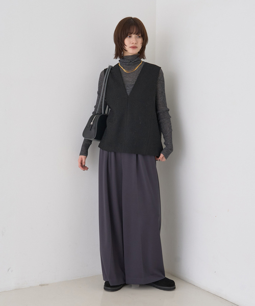 セール】【人気追加】ストレッチダンボールタックワイドパンツ（その他